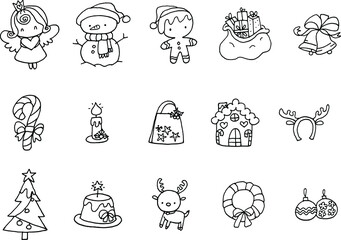 Vector illustration cartoon Christmas baubles series