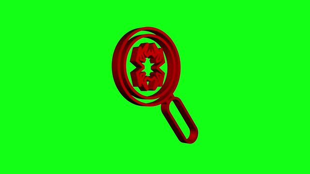 Search virus computer in flat style. Protection symbol. Internet technology. Data protection. Motion graphics.