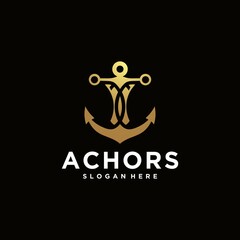 Anchor technology logo icon design template, business symbol or sign. anchor technology vector, navy ship anchor template design logotype