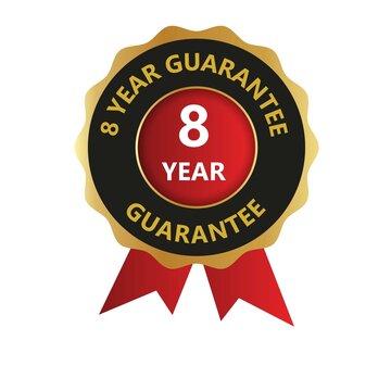 8 year guarantee logo, Guaranteed badges, One Year Warranty