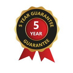 5 year guarantee logo, Guaranteed badges, One Year Warranty