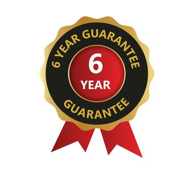 6 year guarantee logo, Guaranteed badges, One Year Warranty