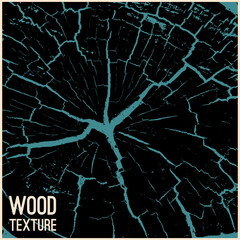 Tree stump wood texture. Vector grunge background. Natural wooden stump trace. 
