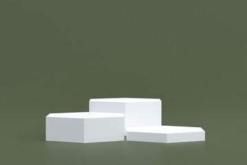 Product stand, Podium minimal on brown background for cosmetic product presentation.