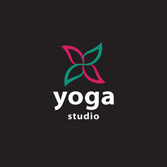 Fototapeta premium yoga abstract logo vector image