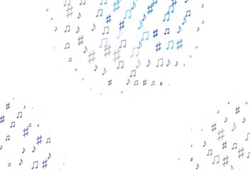 Obraz premium Light Blue, Red vector backdrop with music notes.