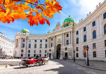 Hofburg palace on St. Michael square (Michaelerplatz) in autumn, Vienna, Austria