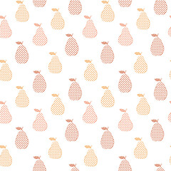 Pears seamless vector pattern design for fabric print, wallpaper or brand package. Abstract apple illustration background.