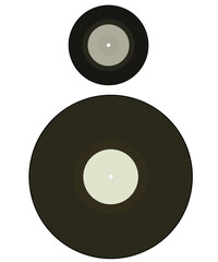 Vinyl records small and big svg vector illustration