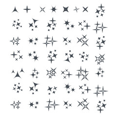 Vector sparkles black symbols. Sparkles vector