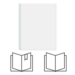 Empty white books isolated. book cover vector