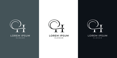 Abstract letter H logo design, luxury style letter logo, text H icon design