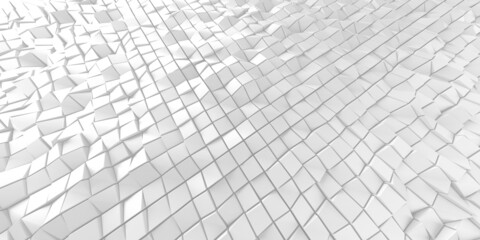 White cubes structure. Abstract futuristic background.