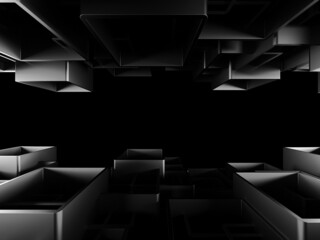 Dark silver cubes. Abstract metallic background. Modern design