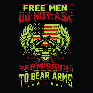 Ask Permission To Bear Arms Guns Art Oversize Art Vector Design Illustration Print Poster Wall Art Canvas