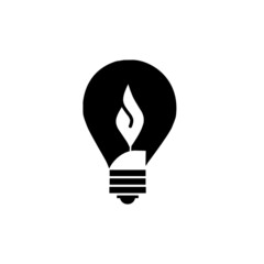 light bulb vector with candle fire flame inside. Great creative ideas vector.