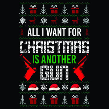 all i want for christmas is another gun wo flowy tank top vector design illustration print poster wall art canvas