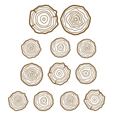 Tree rings background. Abstract age annual circle tree vector