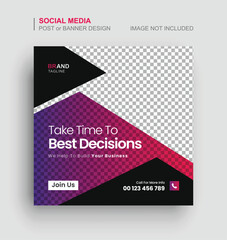Digital marketing social media instagram post - Business social media post banner template - Corporate social media web banner design - Digital business marketing instagram and facebook post template