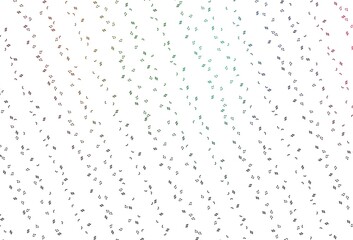 Light Multicolor, Rainbow vector template with musical symbols.