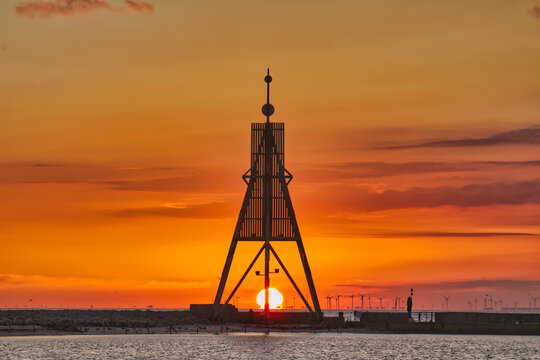 sunset in the city