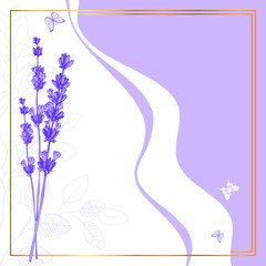 Design background with lavender flowers