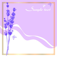 Greeting card with lavender flowers