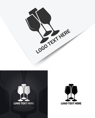 Vector image of three gobblet glasses logo concept