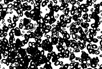 Black and white vector background with bubbles.