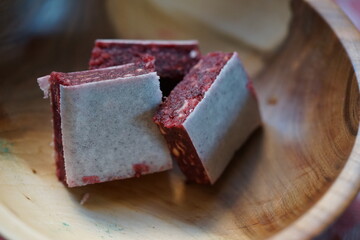 A FRUIT BREAD MADE FROM RASPBERRIES