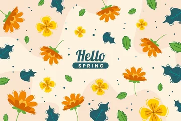 Behang Hand Drawn Spring Background_2 © Bazigh
