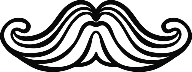 Fototapeta premium Hand drawn vector mustache. Funny mustache. Collection of cartoon barber silhouette hairstyle . Various types of whiskers.Isolated. Vector illustration.
