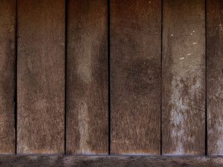 Old grunge dark textured wooden background , The surface of the old brown wood texture , top view teak wood paneling