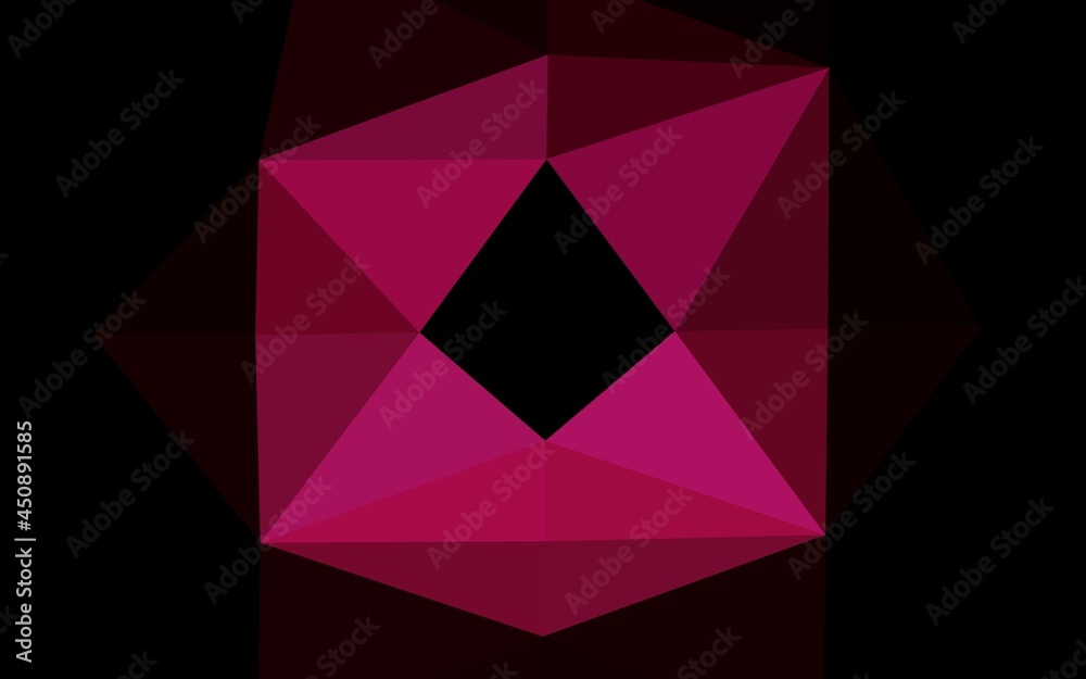Fototapete Light Pink vector shining triangular pattern.