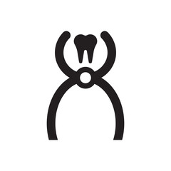 Dental forceps icon - tooth pulling tool icon