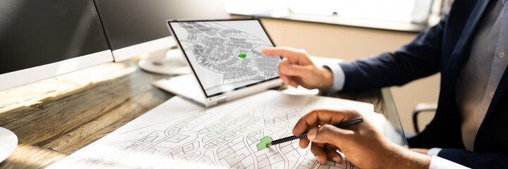 Cadastre Map And City Building Survey