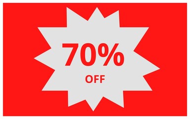 Label in red and white of percentage % OFF