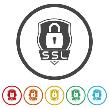Secure connection ring icon color set