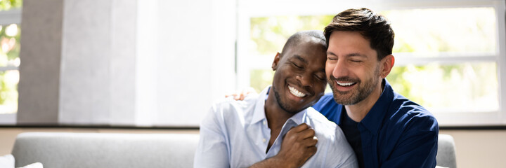 Romantic Happy Gay Couple Relaxing