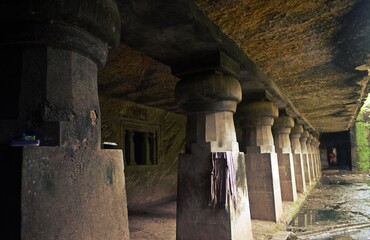 ancient 1500 years old buddhist jogeshwai caves in mumbai,maharastra,india,asia
