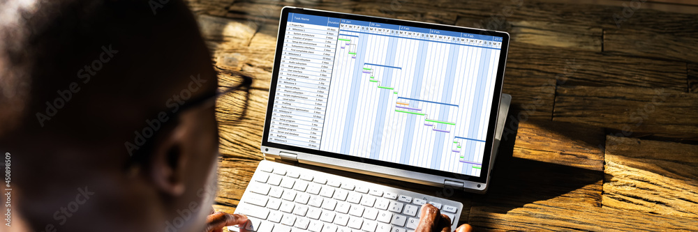 Poster Digital Gantt Project Control Software