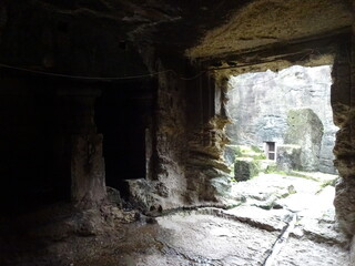 ancient 1500 years old buddhist jogeshwai caves in mumbai,maharastra,india,asia