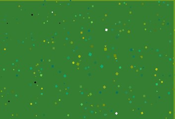 Light Green, Yellow vector backdrop with lines, circles, rhombus.