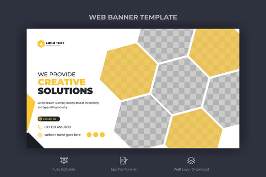 Creative corporate social media web banner and youtube thumbnail template | Youtube live stream video thumbnail for marketing agency | video thumbnail | Youtube thumbnail