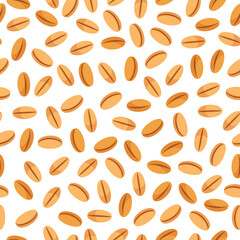 Emmer wheat vector cartoon seamless pattern for template farmer market design, label and packing.