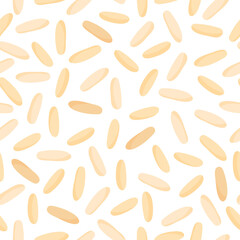 Brown rice vector cartoon seamless pattern for template farmer market design, label and packing.