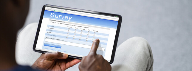 Online Survey Questionnaire Poll Form - obrazy, fototapety, plakaty