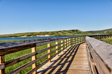 Fototapeta premium Landscapes around Elkwater Lake and surrounding region in Cypress Hills Alberta