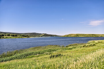 Fototapeta na wymiar Landscapes around Elkwater Lake and surrounding region in Cypress Hills Alberta