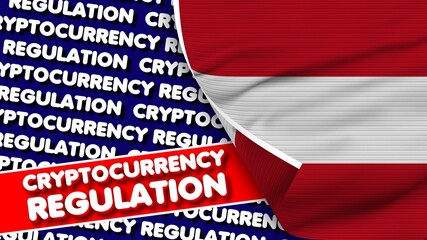 Austria Realistic Fabric Texture Flag, Cryptocurrency Regulation Titlesi 3D Illustration